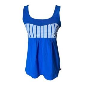 Lululemon Athletica Blue Striped tank top empire waist Colorblock Size 6